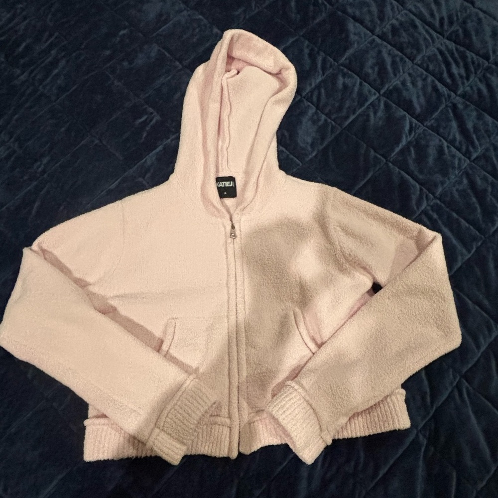 Katie J NYC Soft Pink Sherpa Hoodie